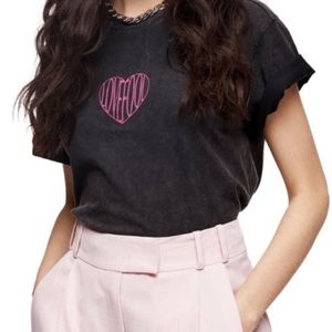 TopShop Lovefool Distressed Raw Edge Crop Top